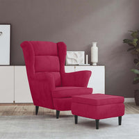 vidaXL Poltrona de descanso com banco veludo azul