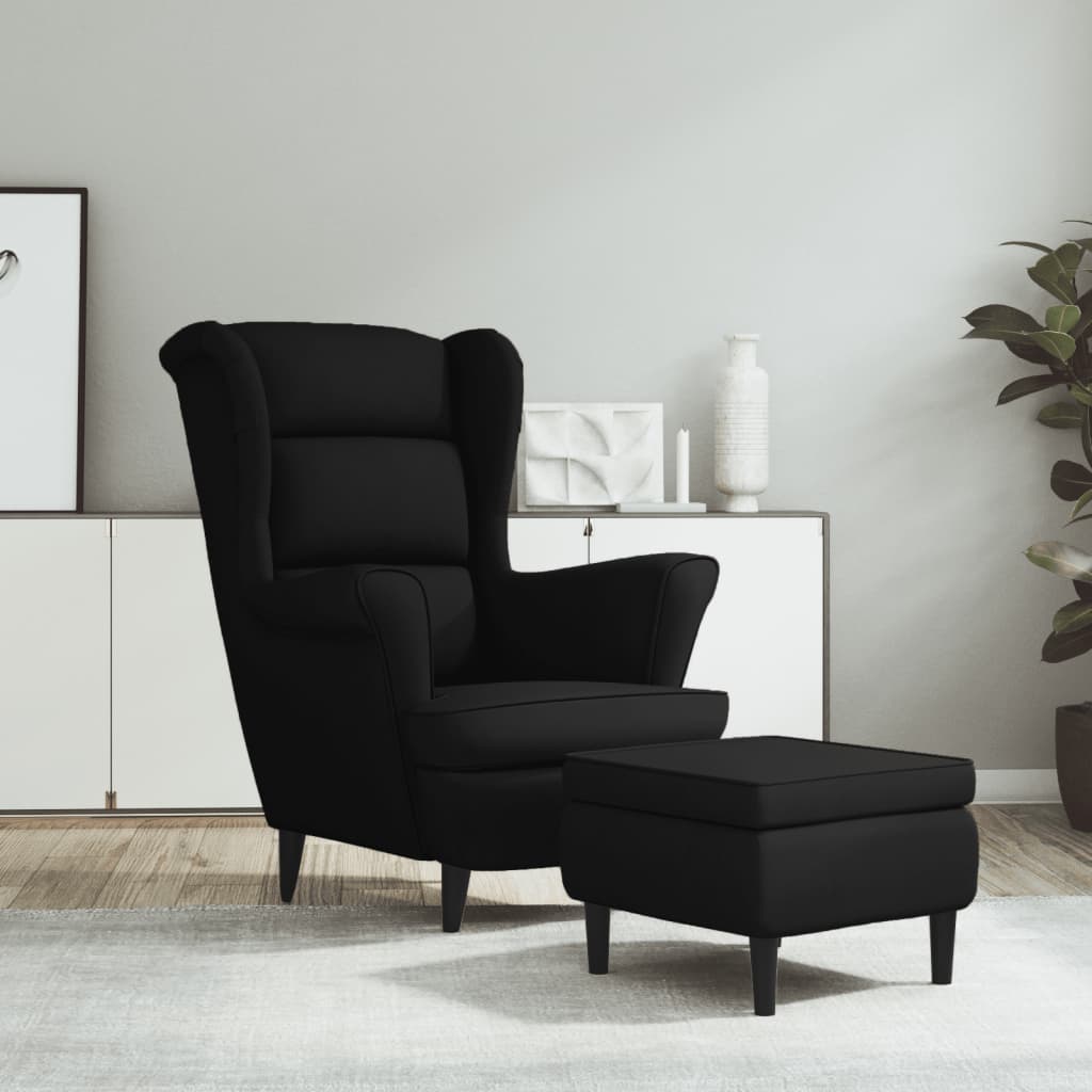 vidaXL Poltrona de descanso com banco veludo azul