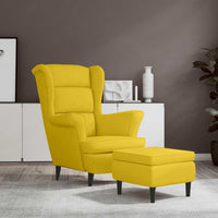 vidaXL Poltrona de descanso com banco veludo azul