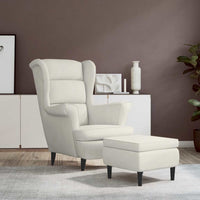 vidaXL Poltrona de descanso com banco veludo azul