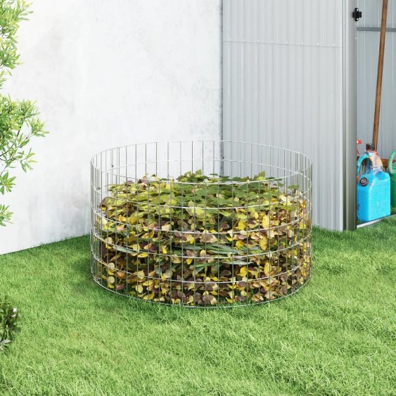 vidaXL Compostor de jardim Ø50x50 cm aço galvanizado