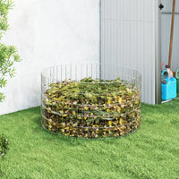 vidaXL Compostor de jardim Ø50x50 cm aço galvanizado