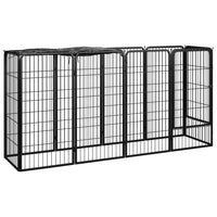 vidaXL Canil com 6 painéis 50x100 cm aço revestido a pó preto