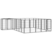 vidaXL Canil com 6 painéis 50x100 cm aço revestido a pó preto