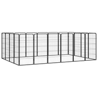 vidaXL Canil com 4 painéis 50x100 cm aço revestido a pó preto