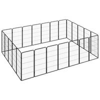 vidaXL Canil com 4 painéis 50x100 cm aço revestido a pó preto