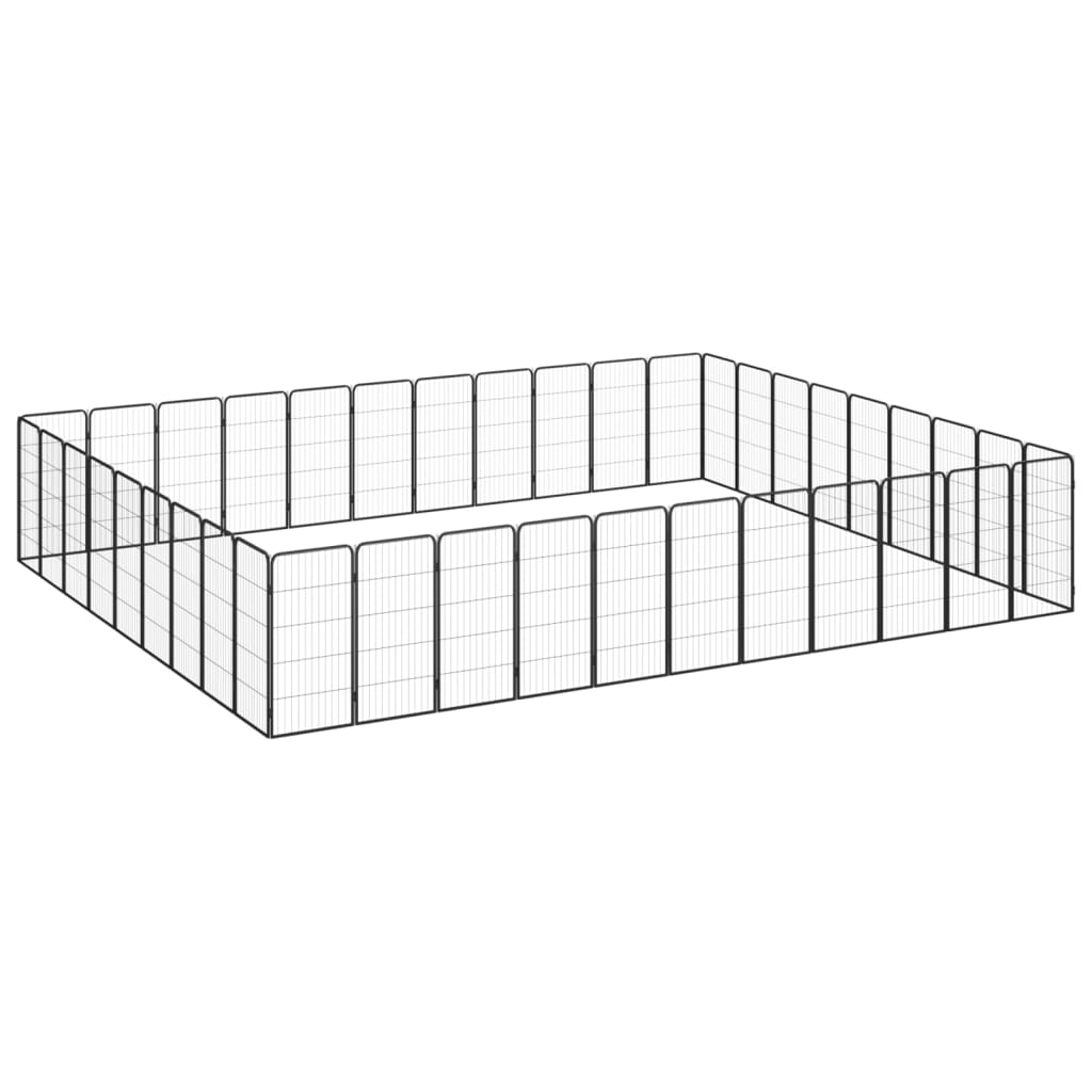 vidaXL Canil com 4 painéis 50x100 cm aço revestido a pó preto