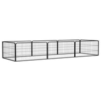 vidaXL Canil com 4 painéis 100x50 cm aço revestido a pó preto