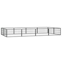 vidaXL Canil com 4 painéis 100x50 cm aço revestido a pó preto
