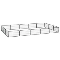 vidaXL Canil com 4 painéis 100x50 cm aço revestido a pó preto