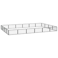 vidaXL Canil com 4 painéis 100x50 cm aço revestido a pó preto