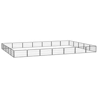 vidaXL Canil com 4 painéis 100x50 cm aço revestido a pó preto