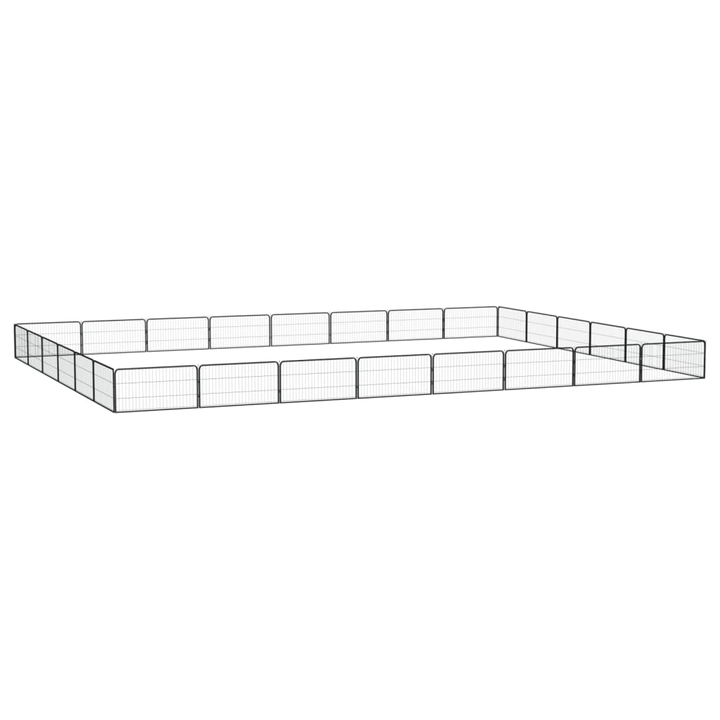 vidaXL Canil com 4 painéis 100x50 cm aço revestido a pó preto
