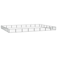vidaXL Canil com 4 painéis 100x50 cm aço revestido a pó preto