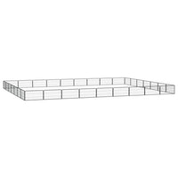 vidaXL Canil com 4 painéis 100x50 cm aço revestido a pó preto