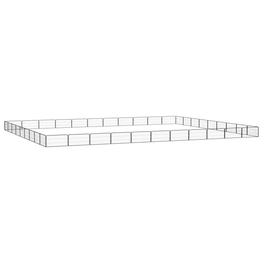 vidaXL Canil com 4 painéis 100x50 cm aço revestido a pó preto