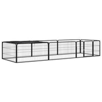 vidaXL Canil com 4 painéis 100x50 cm aço revestido a pó preto