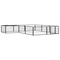 vidaXL Canil com 4 painéis 100x50 cm aço revestido a pó preto