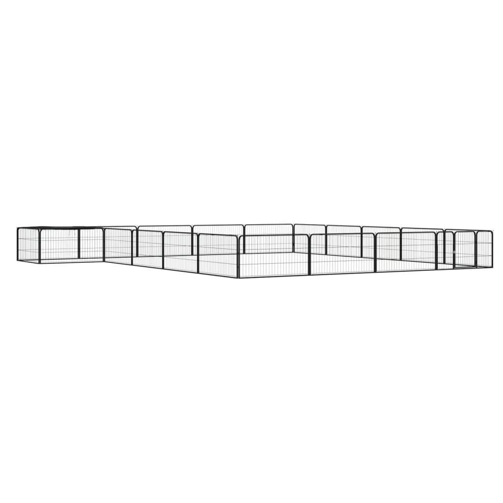 vidaXL Canil com 4 painéis 100x50 cm aço revestido a pó preto