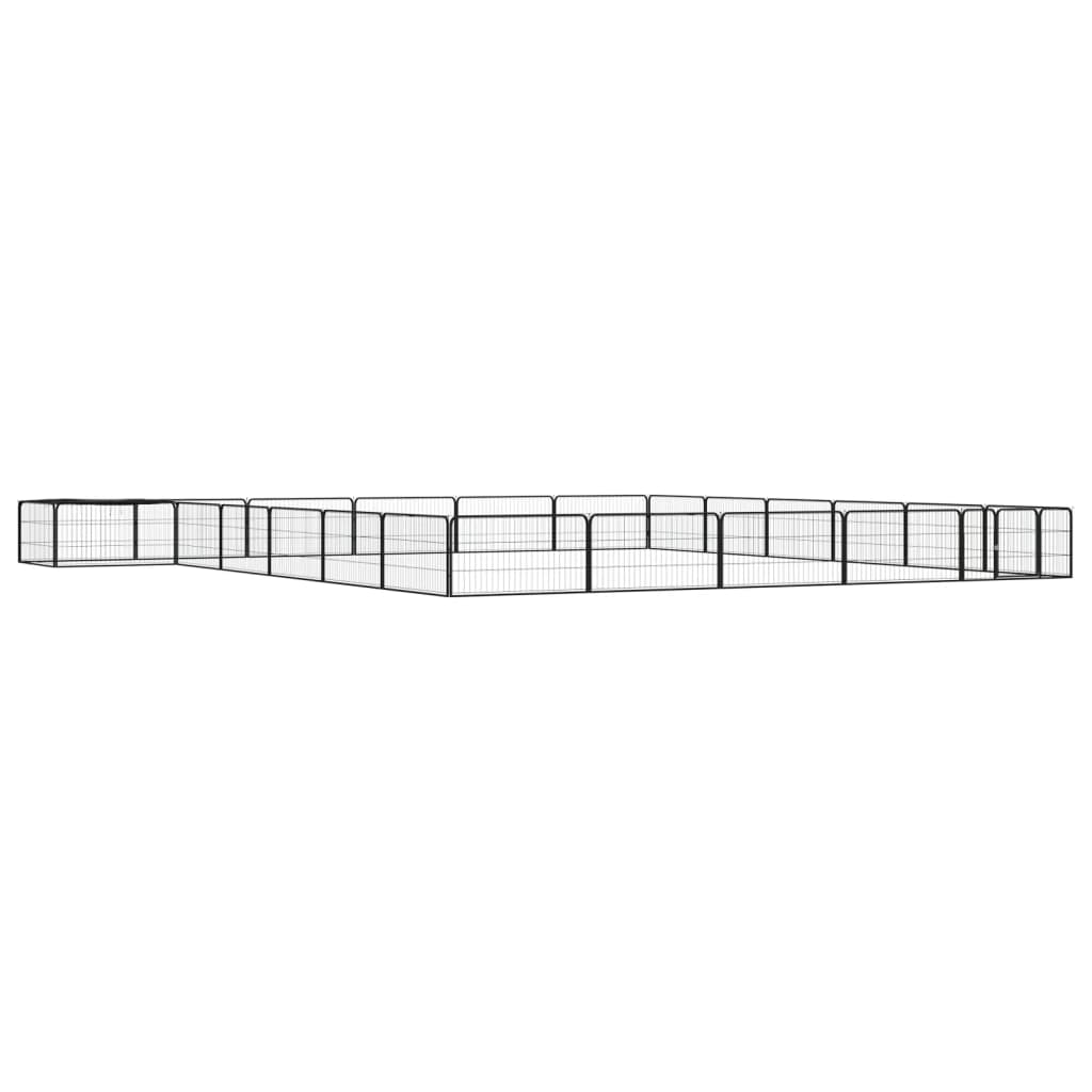 vidaXL Canil com 4 painéis 100x50 cm aço revestido a pó preto