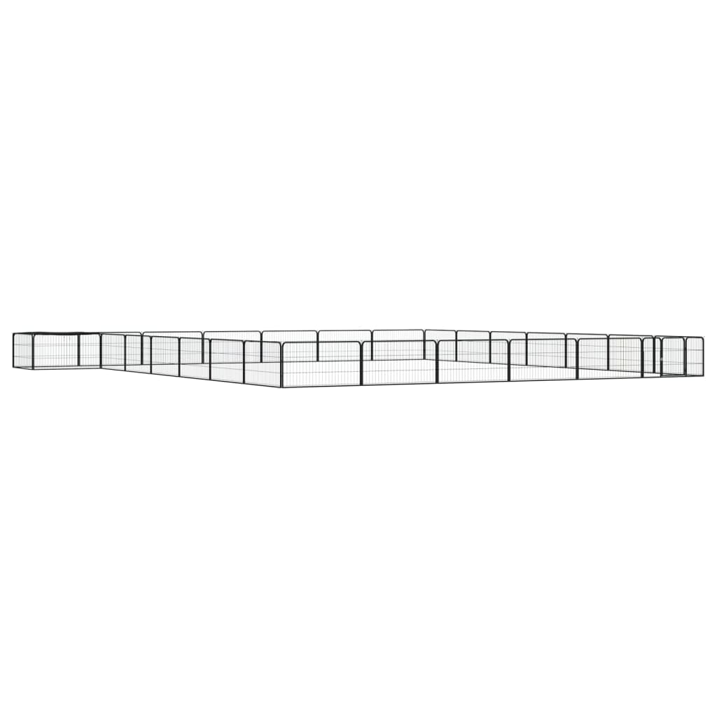 vidaXL Canil com 4 painéis 100x50 cm aço revestido a pó preto