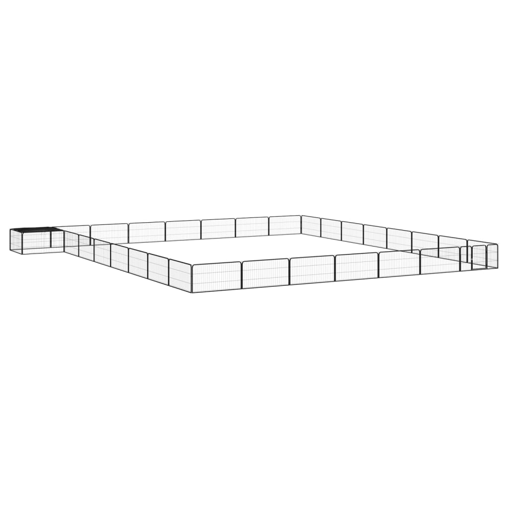 vidaXL Canil com 4 painéis 100x50 cm aço revestido a pó preto