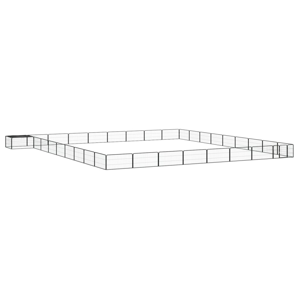 vidaXL Canil com 4 painéis 100x50 cm aço revestido a pó preto
