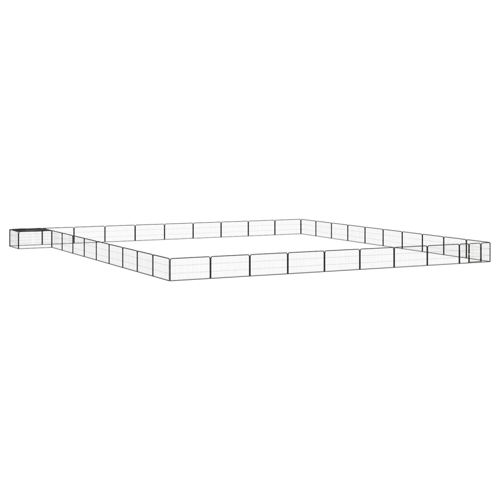 vidaXL Canil com 4 painéis 100x50 cm aço revestido a pó preto