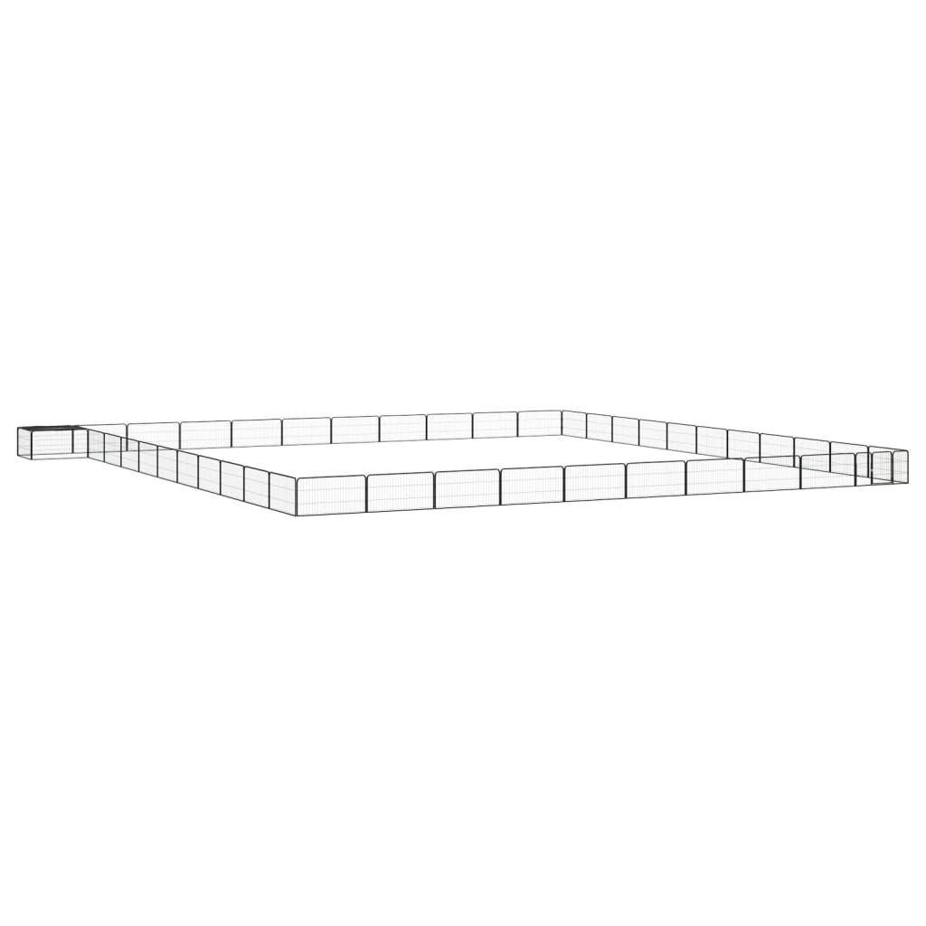 vidaXL Canil com 4 painéis 100x50 cm aço revestido a pó preto