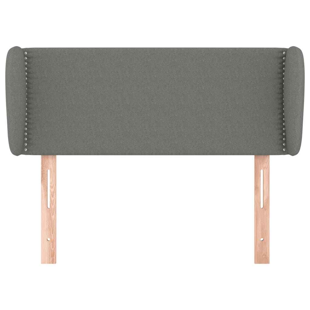 vidaXL Cabeceira de cama c/ abas tecido 83x23x78/88 cm cinzento-claro