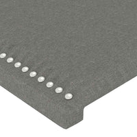 vidaXL Cabeceira de cama c/ abas tecido 83x23x78/88 cm cinzento-claro