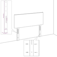 vidaXL Cabeceira de cama c/ abas tecido 83x23x78/88 cm cinzento-claro
