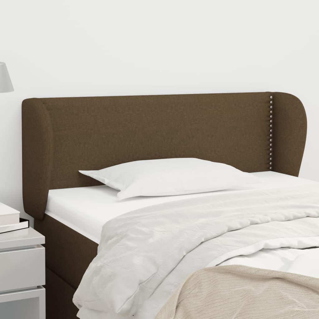 vidaXL Cabeceira de cama c/ abas tecido 83x23x78/88 cm cinzento-claro
