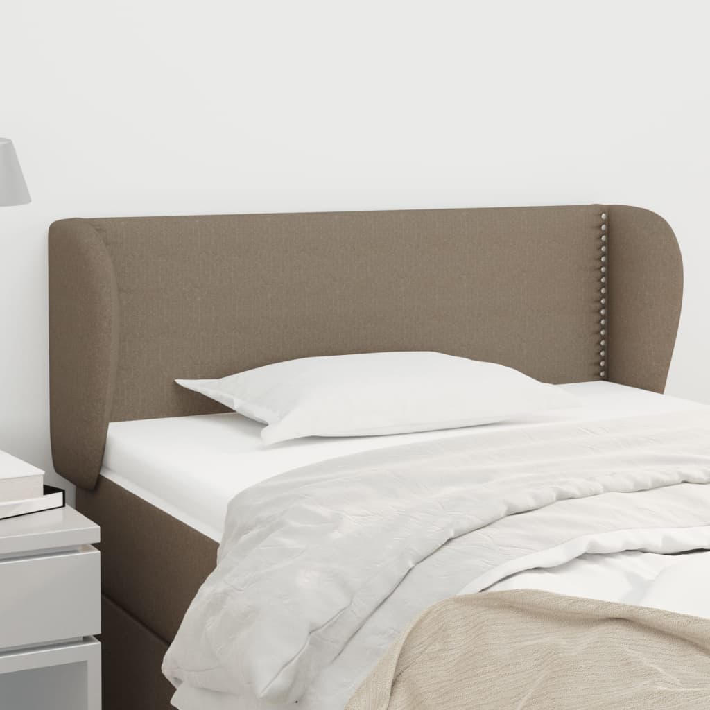 vidaXL Cabeceira de cama c/ abas tecido 83x23x78/88 cm cinzento-claro