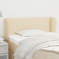 vidaXL Cabeceira de cama c/ abas tecido 83x23x78/88 cm cinzento-claro