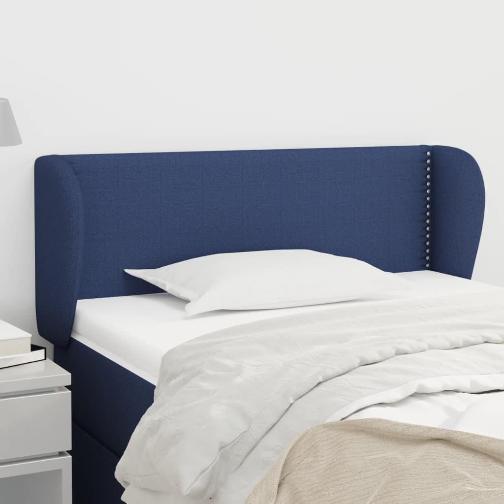 vidaXL Cabeceira de cama c/ abas tecido 83x23x78/88 cm cinzento-claro