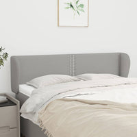 vidaXL Cabeceira de cama c/ abas tecido 83x23x78/88 cm cinzento-claro