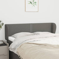 vidaXL Cabeceira de cama c/ abas tecido 83x23x78/88 cm cinzento-claro
