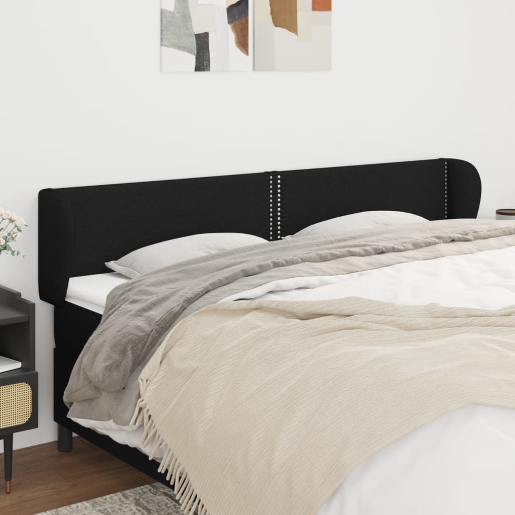 vidaXL Cabeceira de cama c/ abas tecido 83x23x78/88 cm cinzento-claro