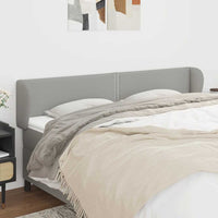 vidaXL Cabeceira de cama c/ abas tecido 83x23x78/88 cm cinzento-claro