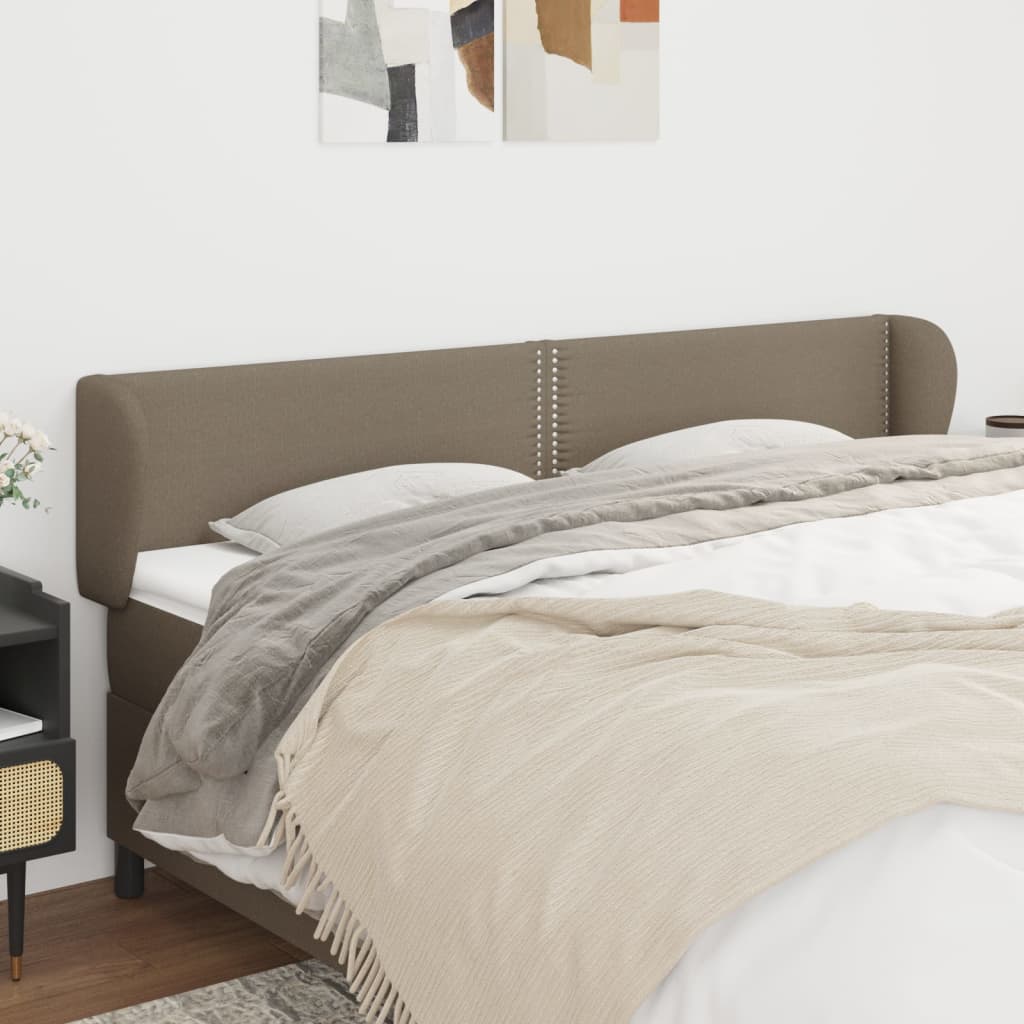 vidaXL Cabeceira de cama c/ abas tecido 83x23x78/88 cm cinzento-claro