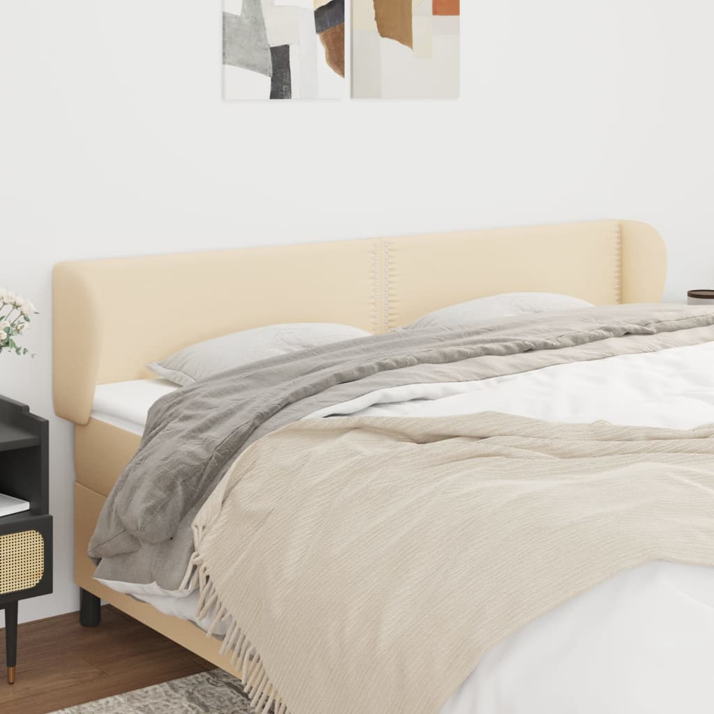 vidaXL Cabeceira de cama c/ abas tecido 83x23x78/88 cm cinzento-claro