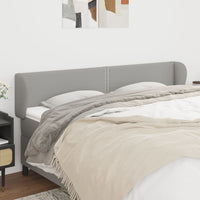 vidaXL Cabeceira de cama c/ abas tecido 83x23x78/88 cm cinzento-claro