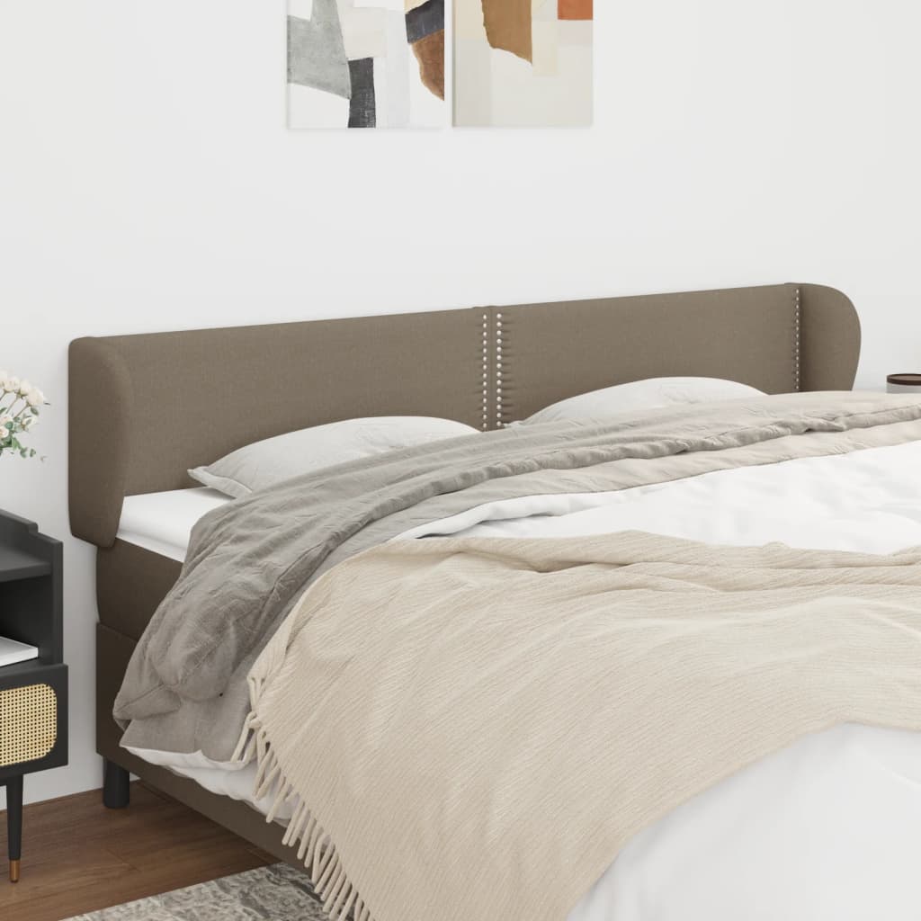 vidaXL Cabeceira de cama c/ abas tecido 83x23x78/88 cm cinzento-claro