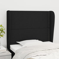 vidaXL Cabeceira de cama c/ abas tecido 83x23x78/88 cm cinzento-claro
