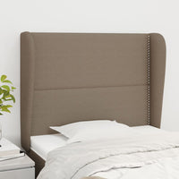 vidaXL Cabeceira de cama c/ abas tecido 83x23x78/88 cm cinzento-claro