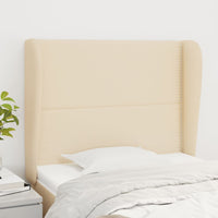 vidaXL Cabeceira de cama c/ abas tecido 83x23x78/88 cm cinzento-claro