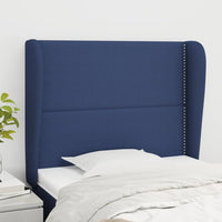 vidaXL Cabeceira de cama c/ abas tecido 83x23x78/88 cm cinzento-claro