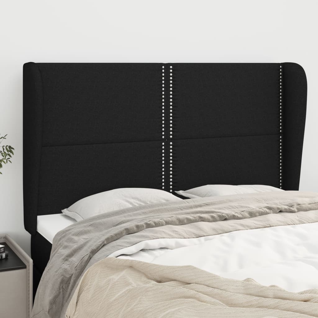 vidaXL Cabeceira de cama c/ abas tecido 83x23x78/88 cm cinzento-claro
