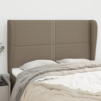 vidaXL Cabeceira de cama c/ abas tecido 83x23x78/88 cm cinzento-claro